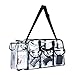 LUVODI Clear Tote Bag Transparent Bag Stadium Approved with Zipper and Detachable Shoulder Strap Women Clear Crossbody Shoulder Handbag with 6 External Pockets