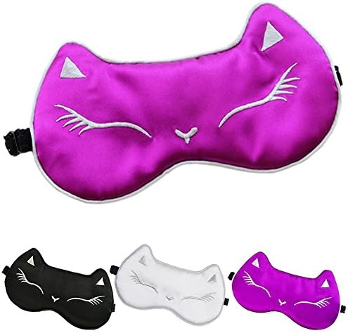 Women Sleeping Eye Mask Travel Sleep Mask Silk Cover Girls Cute Eye Mask with Adjustable Strap from Lesirit (B-Purple)