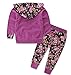 Oklady Baby Girls Floral Valentines Clothes Hoodie+ Floral Pant + Bow Headband 3Pcs Outfits For 0-2Y