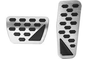 CEBAT 2PCS Silver Non-Slip Performance Foot Pedals Pads Auto Aluminum Pedal Covers for Jeep Wrangler JL/JLU 2018-2024,2020 2021 2022 2023 2024 Gladiator JT
