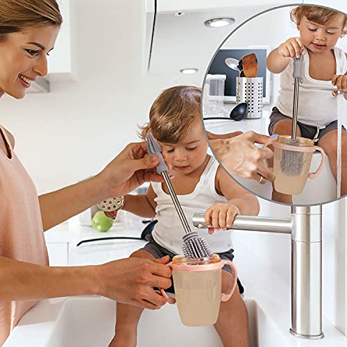 haakaa Silicone Cleaning Brush Set (SUVA Grey) Soft DoubleEnded