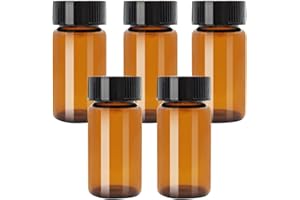 haituoyizhan 5pc/lot 3ml 5ml 10ml 15ml 20ml 30ml 40ml 50ml (Clear/brown) Glass Seal Bottle Reagent Sample Vials With Plastic 