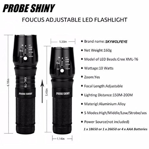 Kimloog Super Bright X800 Zoomable Flashlight XML T6 LED Tactical Police Adjustable Focus Torch+18650 Battery+Charger+Case