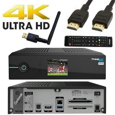 Protek 4K UHD 1x Sat Tuner HEVC265 2160p E2 Linux HDTV Sat Receiver