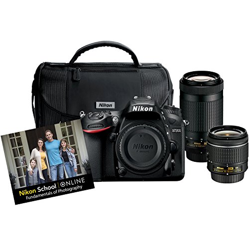Nikon-D7200-Digital-SLR-Camera-with-18-55mm-VR-and-70-300mm-DX-AF-P-Lenses-Case-64GB-Card-Flash-Battery-Charger-Tripod-Remote-Kit