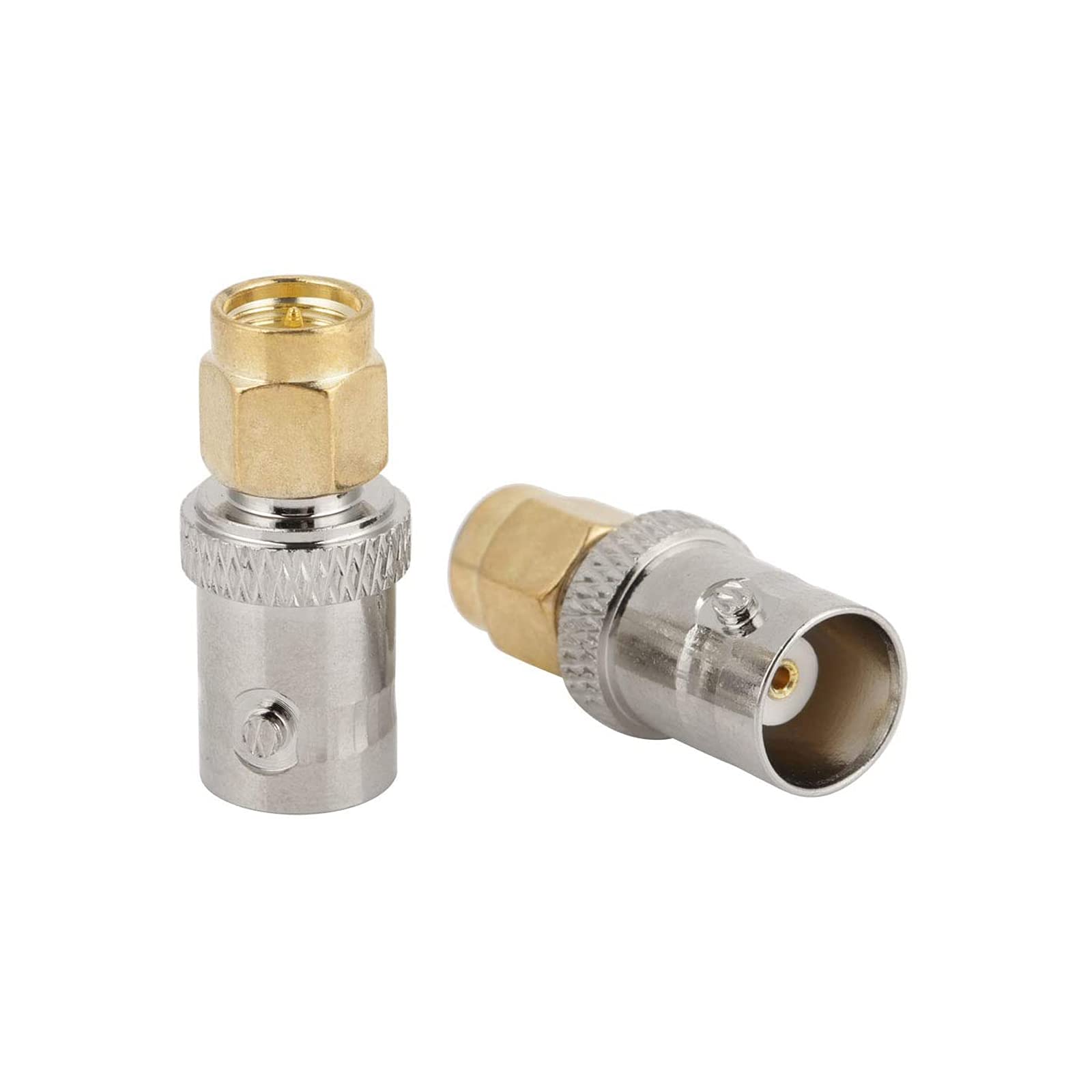 Akozon BNC to SMA Adapter, 2pcs Male Type RF Connector BNC Female to SMA Coaxial Adapter Test Converter
