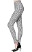 VIV Collection Plus Size Printed Brushed Leggings (Black White Houndstooth)