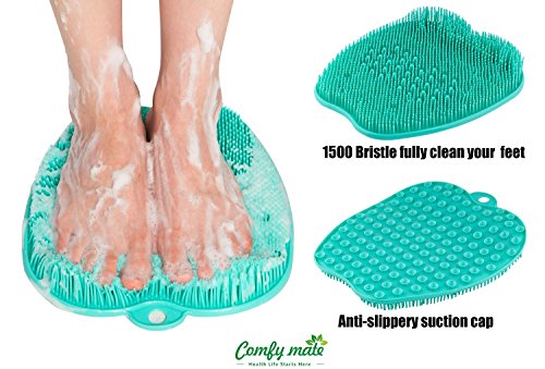 Bath & Shower Floor Foot Scrubber Brush Combined with a Foot File Callus Remover, Perfect as a Pedicure Tool Clean Set,Best for foot Spa Soak,feet Wash - Thumbnail 2