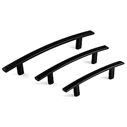 HESTIA HARDWARE 10 Pack - Black Curved Cabinet Pull