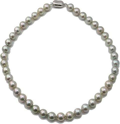 Amazon 真珠 パール ネックレス あこや真珠 パールネックレス 9 5mm 10mm グレーパール グレーカラー シルバー アコヤ本真珠 冠婚葬祭 葬儀 葬式 法事 ネックレス 通販