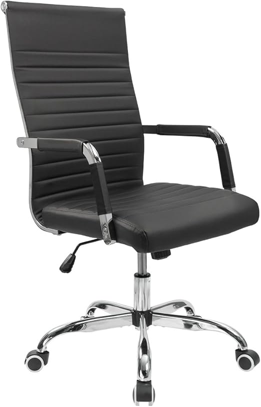 Small PU Home Office Chair Computer Task Chair Swivel Chair Meeting Room Black Office Chairs