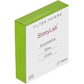 stonylab Quantitative Filter Paper, 100 Pack Slow Flow Rate Cellulose Filter Paper Circles with 10 Micron Particle Retention, 74 mm Diameter