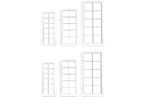 6Pcs White Square Cookie Cutter Set, Geometric Multicutter Cake Fondant Cutter,3 Size Square Biscuit Cutters Cake Decorating 