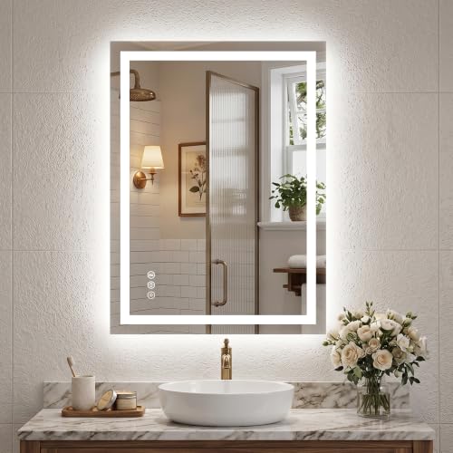 Antok LED Bathroom Mirror Dimmable Anti-Fog Smart Mirror