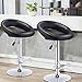 COSTWAY Height Adjustable Bar Stools Set of 2, Swivel Counter Stools w/Hollow Back & Footrest, Heavy-Duty Metal Frame Upholstered Pub Stools, Swivel Breakfast Chairs for Bar, Kitchen, Black