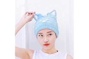Adjustable Microfiber Hair Drying Towels, Cute Bath Towel Wrap, Ultra Soft Absorbent Hair Dry Hat Cap, Quick Drying Bath Cap 