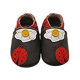 Sayoyo Baby Ladybug Soft Sole Brown Leather Infant And Toddler Shoes 18-24Months