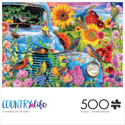 Buffalo Games Lars Stewart - Songbirds on the Farm - 500 Piece Jigsaw Puzzle For Adults -Challenging Puzzle Perfect for Game Nights - Finished Size is 21.25 x 15.00