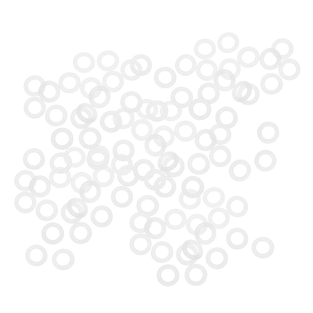 sourcingmap Silicone O-Rings, 10mm OD 6mm ID 2mm Width VMQ Seal Gasket for Compressor Valves Pipe Repair, White, Pack of 100 — image 1