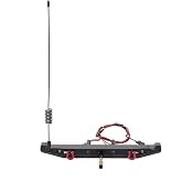 GoolRC RC Car Metal Rear Bumper with 2 LED Light Antenna Tail Hook for TRX-4 RC4WD Axial SCX10 Car