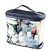 HaloVa Transparent Toiletry Bag, Clear Travel Makeup Pouch Sundry Bag, Cosmetics and Toiletries Organizer Bag with Top Handle for Men and Women, Dark Blue
