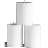 CANDWAX 3x4 inch Pillar Candles Set of 3 – Unscented Dripless Rustic White Candles for Wedding Decor, Events, Centerpieces