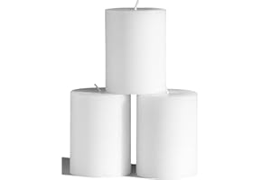 CANDWAX 3x4 Pillar Candles Set of 3 - Decorative Rustic Candles Unscented and No Drip Candles - Ideal as Wedding Candles or L