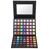 Ivation Carry All Makeup Train Case with Pro Makeup and Reusable Aluminum Case, Leopard + Jumbl Brush and Mirror Included