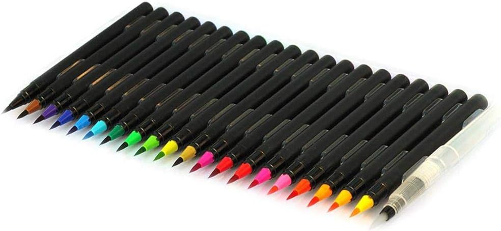 SIRIGOGO Watercolor Brush Pens Set, 21 Professional Brush Markers with Flexible Brush Tips for Coloring, Calligraphy and Drawing Lettering and Sketching Water Brush for Artists and Beginner Painters