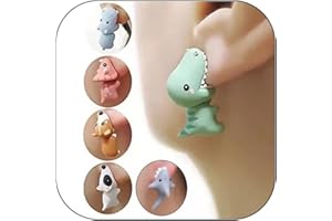 5/6Pairs Animal Bite Earrings for Women Cute Dinosaur Earrings Fun 3D Clay Earrings Cartoon Shark Earrings Studs Jewelry Gift