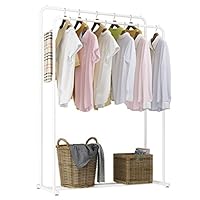 Rackaphile Clothes Rack, Clothes Organizer, Adjustable Double Rails Heavy Duty Garment Rack for Balcony and Bedroom (White)