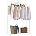 Rackaphile Clothes Rack, Clothes Organizer, Adjustable Double Rails Heavy Duty Garment Rack for Balcony and Bedroom (White)