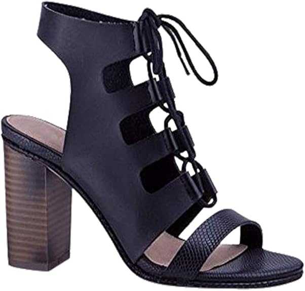 Baldi London Black Lace Up Gladiator Bootie