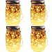 Solar Mason Jar Lights, 4 Pack 30 Leds Waterproof Fairy Firefly String Lights Build-in Glass Mason Jar, Best Patio Garden Decor Solar Hanging Lanterns Outdoor Warm White (4 Pack-Mason Jars Included) primary