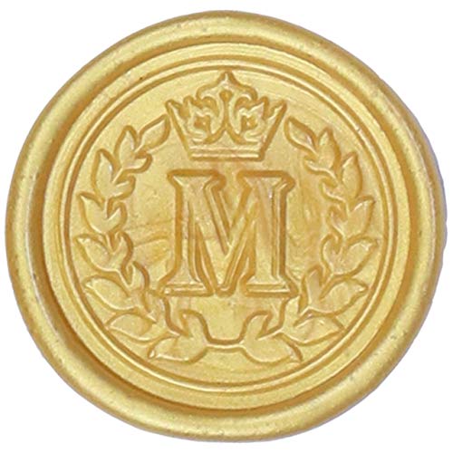 Wax Seal Stamp, Mornajina Vintage Brass Head with Wooden Handle Alphabet Letter Initial M Sealing Wax Stamp - Thumbnail 3