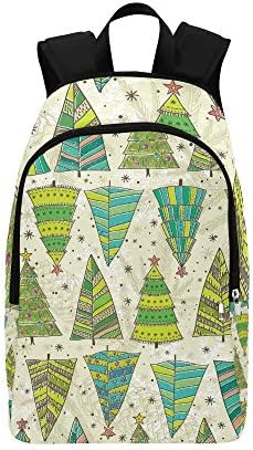 ENEVOTX Color Christmas Trees On Beije Casual Daypack Travel Bag College School Backpack for Mens and Women