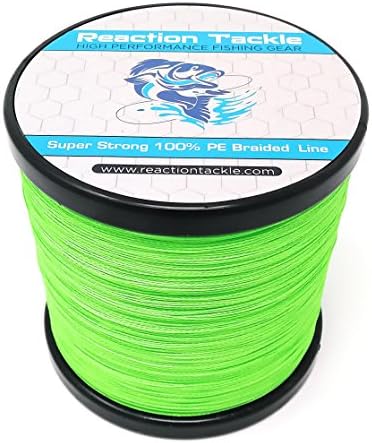 Reaction Tackle Braided Fishing Line - Pro Grade Power Performance for Saltwater or Freshwater Fish - Colored Fishing Line Braid for Extra Visibility