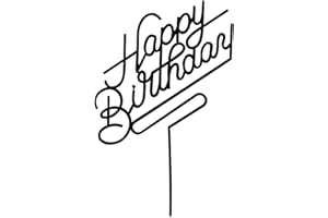 MPRVAKYF Happy Birthday Cake Topper,Acrylic cake Toppers,Birthday Party Decoration Supplie (Black)