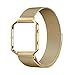 Oitom Metal Bands Strap Compatiable Fitbit Blaze,Small (5.5-6.7 in), Frame Housing+Milanese Loop Stainless Steel Accessory Band for Fitbit Blaze Fitness (Gold)