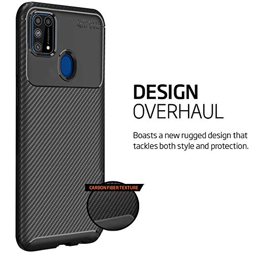 TheGiftKart Rugged Carbon Fibre Samsung Galaxy M31 Armor Back Cover Case | Shockproof & Protective | Stunning Minimalist