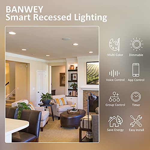 BANWEY Smart Led Recessed Lighting 6 Inch, LED WiFi Recessed Lighting