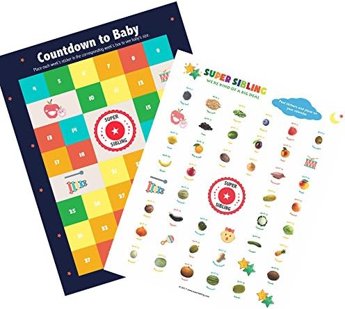 Countdown to Baby Calendar with growth chart stickers