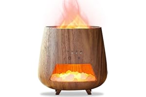 JJNJJN Essential Oil Diffuser for Home: 200ml Scent Diffuser with 9 Colors LED Light, Pure Himalayan Pink Salt Rock, Cool Mist Humidifier with Auto Off Function for Bedroom