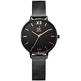 SHENGKE Orologio Donna Elegante K0039 - Quadro Rotondo, Cinturino In Pelle, Movimento Giapponese, Impermeabile 3ATM, Con Packaging Regalo