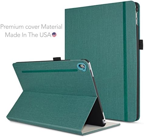 HATGA CASE iPad 9.7 Cover 2018 [6th gen - Apple Pencil Support - A1893, A1954] Sleep/Wake Function, Elastic Closure & Pencil Loop - Field Green