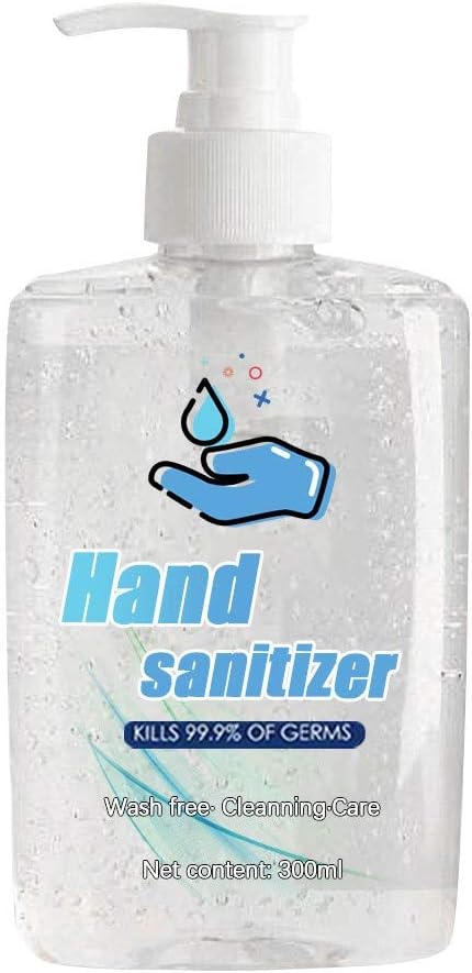 Refreshing Hand Sanitizer Gel, Washless Hand Soap Gel, 300ML Super-Large Capacity, Long-Lasting Speed Dry Hand Lotion