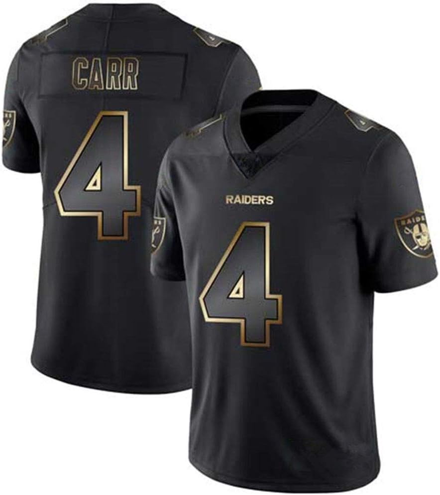 NCNC # 4 Oakland Raiders Carr Rugby Jerseys for Men and Women, Fan Edition EmbroideryAmerican Football T-Shirt Football Sportswear (S-XXXL)