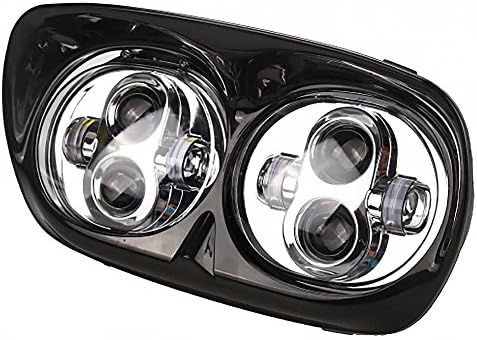 Dual Headlights 80W White Led Work Light Headlight Led Offroad lights for Harley-davidson Motorcycle Headlamps (Silver)