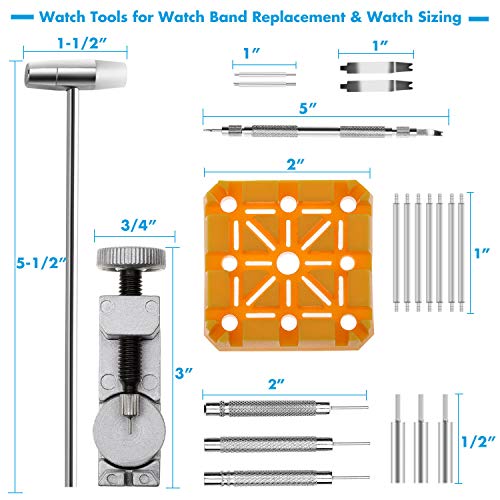 image for Watch Repair Kit, Cridoz 181pcs Watch Tools Kit Including Watch Link R