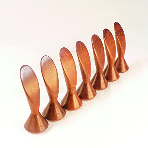 Lamp Finial, Mahogany, Smooth Crescent Pattern